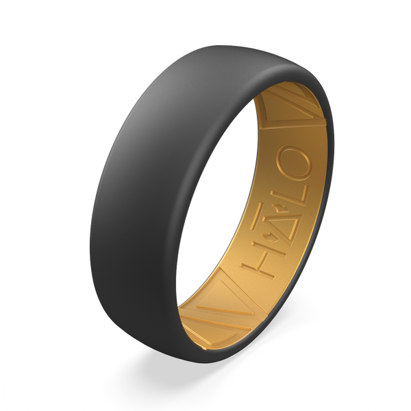 My HALO Ring Black Fire Black and Gold Silicone Ring MyHaloRing