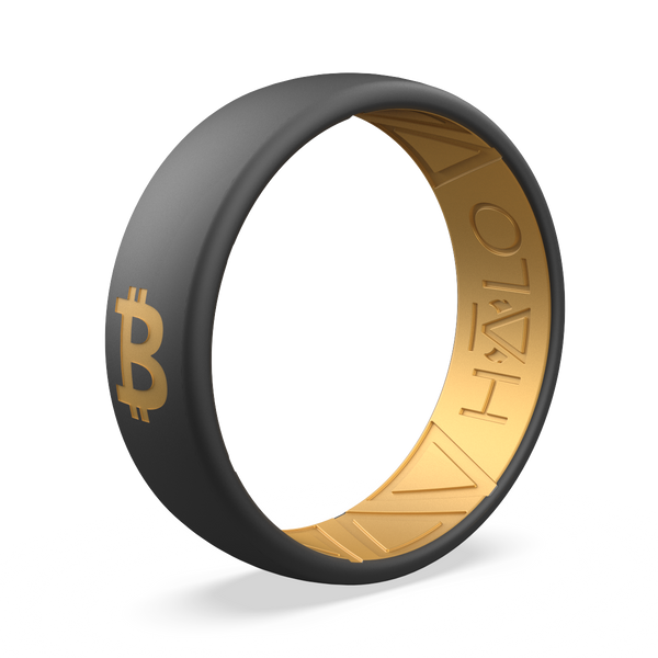 My HALO Ring | Black Fire | Black and Gold Bitcoin Crypto Ring – MyHaloRing